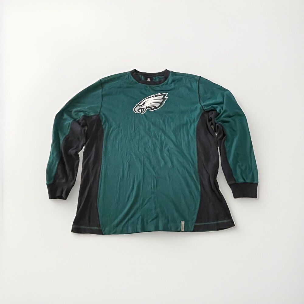 Reebok NFL Philadelphia Eagles Graphic Long Sleeve T-Shirt Men's XL Green Black